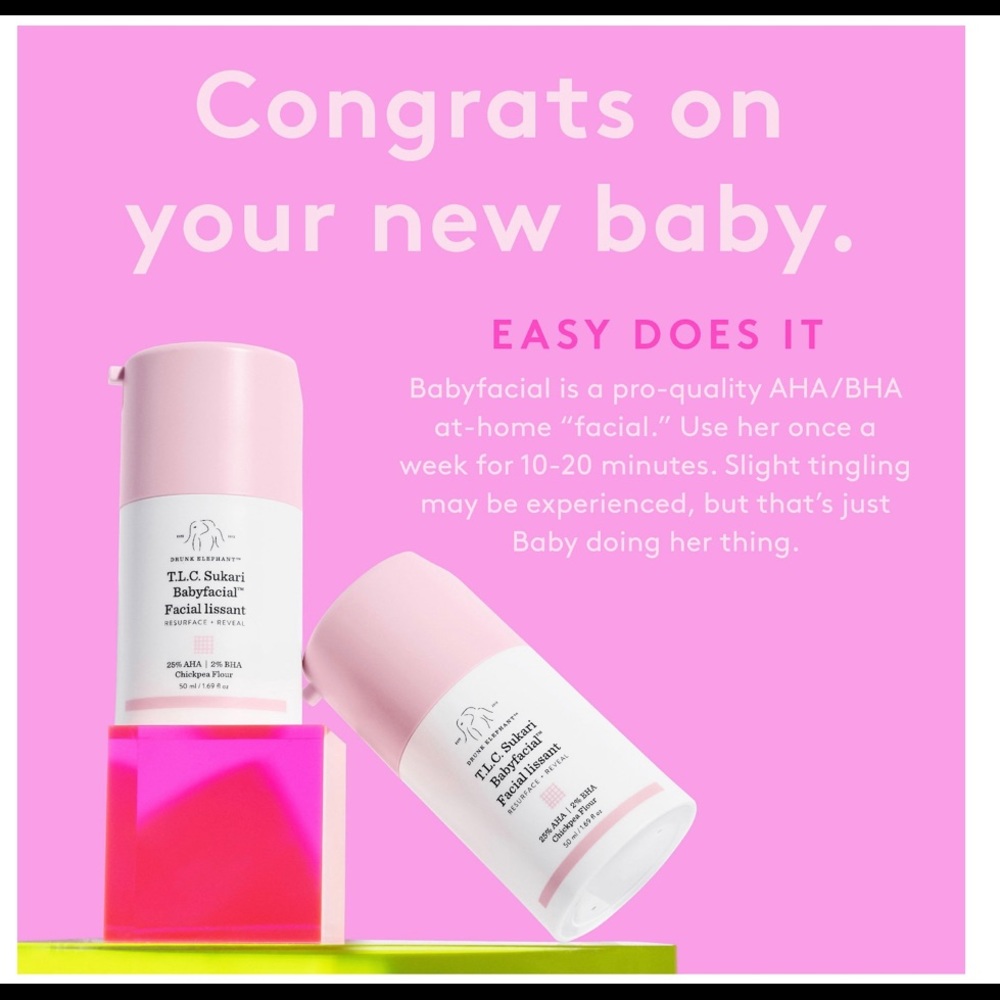 Drunk Elephant T.L.C sukari baby facial AHA+BHA.